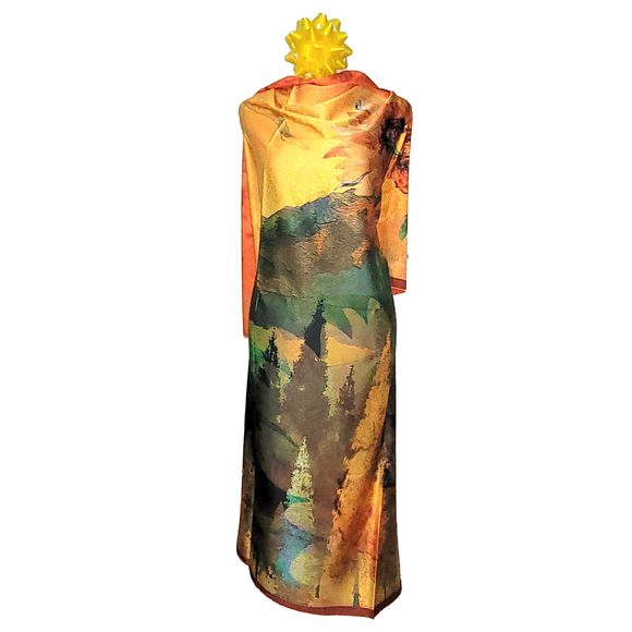 NWT Double Sided Silk Scarf 53"x53" Large Square Shawl Wrap SJJL 3244 - Picture 7 of 9